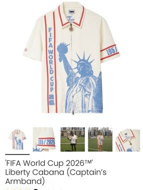 🇺🇸Liberty Cabana Zip Polo – Cream with Blue & Red🇺🇸
